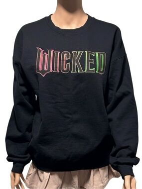 Gildan Black Sweater with Colorful 'Wicked' Graphic